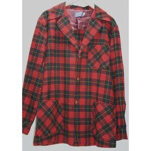 VTG Pendleton Wool Plaid Shirt Jacket 3 Button Pocket Topster Mens M Lumberjack